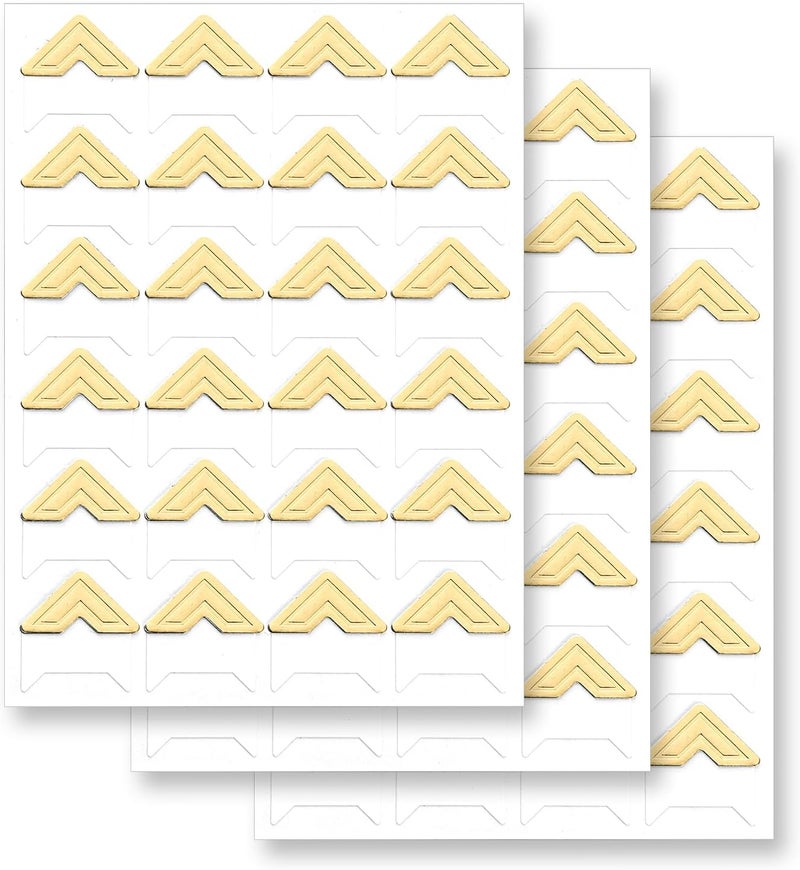 Chiallco 360 Pcs Photo Corners for Scrapbooking, Gold Photo Corner Stickers, Acid Free Picture Corners Self-Adhesive for Scrapbooking, Photo Corners for DIY Scrapbook, Photo Album, Memory Books, Diary - Image 1
